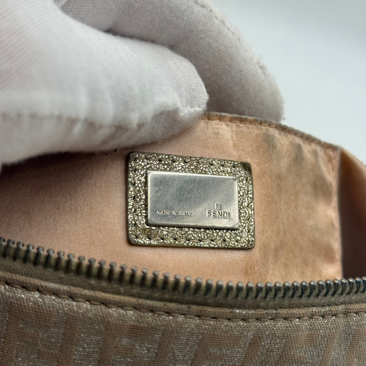 Fendi Vintage Zucca FF Monogram Baguette-Style Shoulder Bag, 2000s