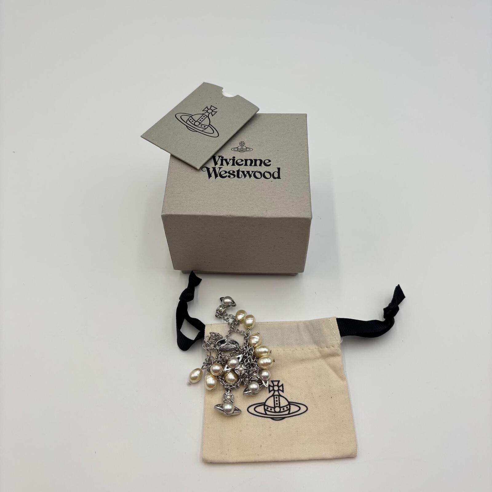 Vivienne Westwood Emiliana Pearl Orb Necklace Platinum Cream Rose Pearl