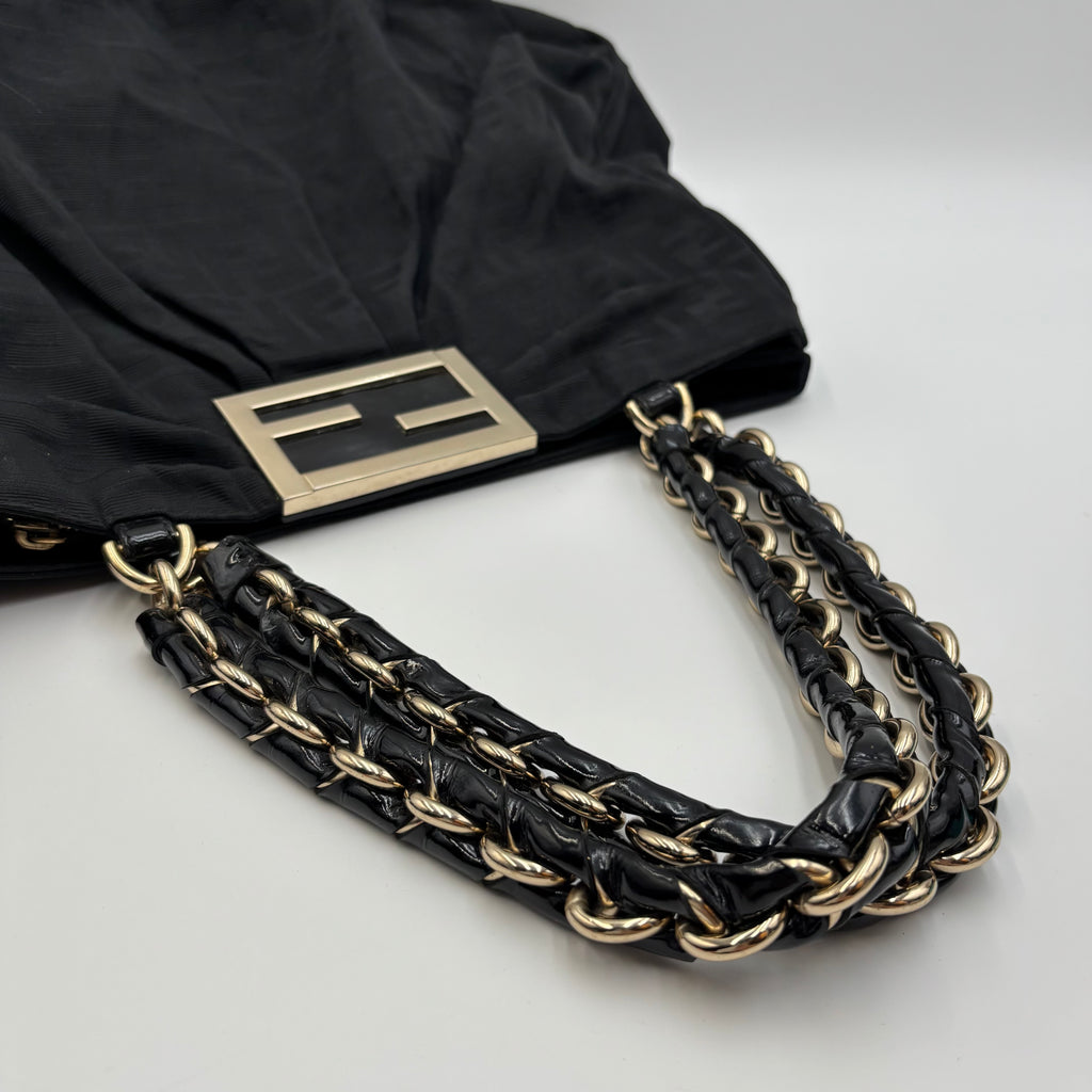 Fendi Zucca Mia Large Chain Shoulder Bag 2000s