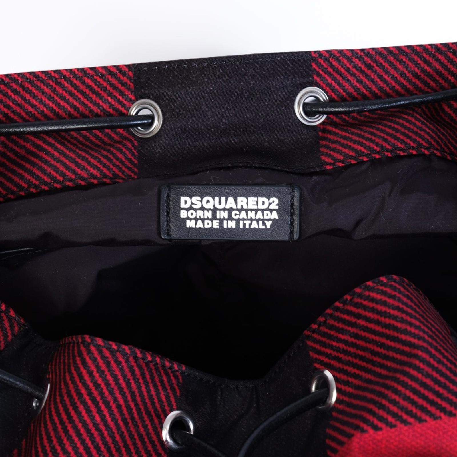 DSQUARED2 Plaid Red and Black Backpack