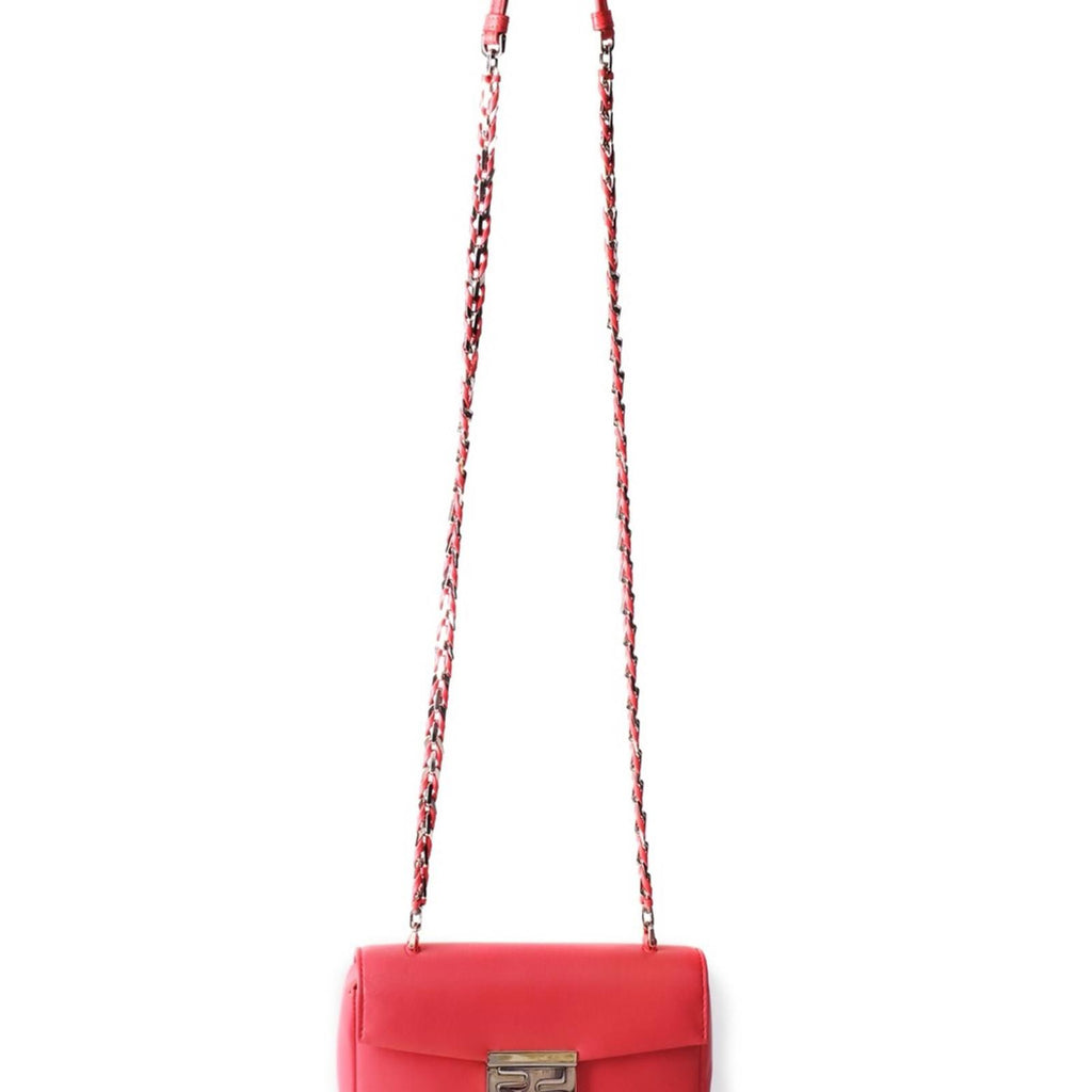 Fendi Mini Napa Baguette Crossbody Bag with Interwoven Strap
