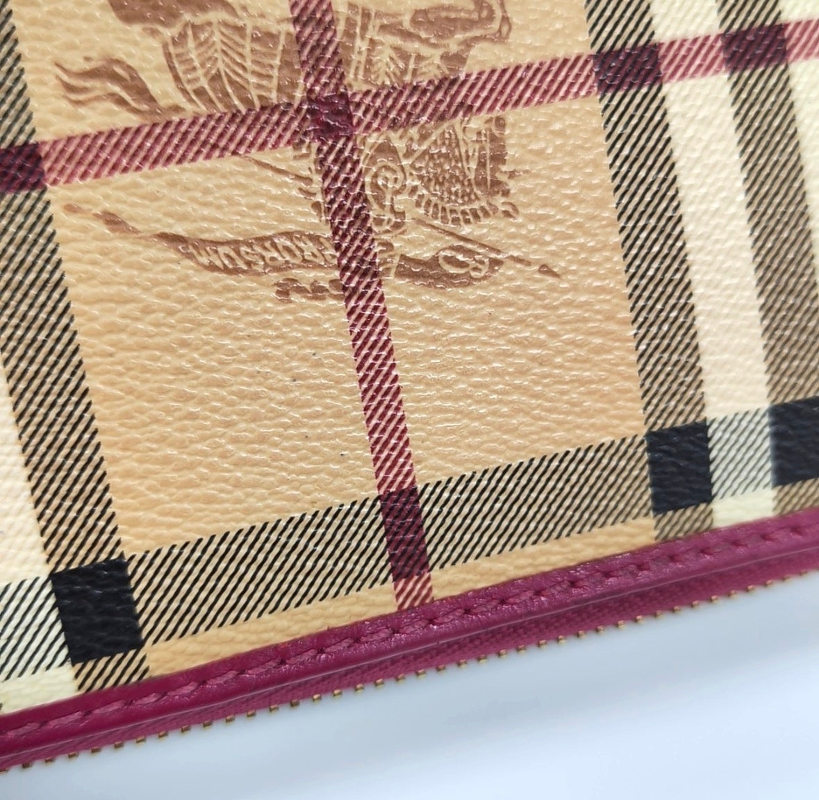Burberry Haymarket Check Zip Around Wallet, Christopher Bailey Era, 2010