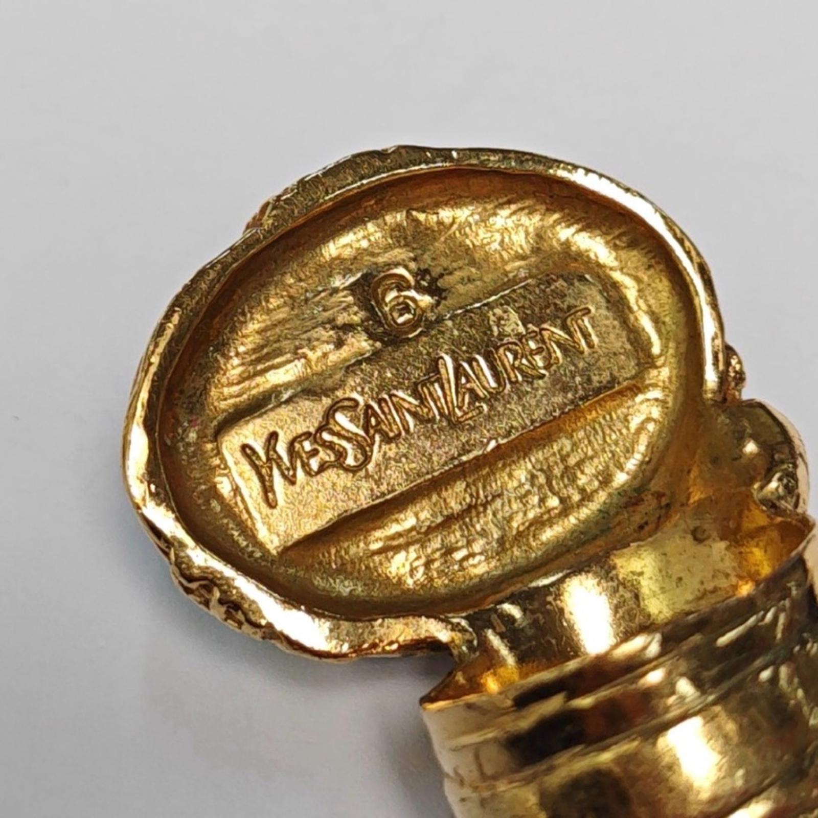 Yves Saint Laurent 1980s Vintage Turquoise Cabochon Sculptural Gold-Plated Ring