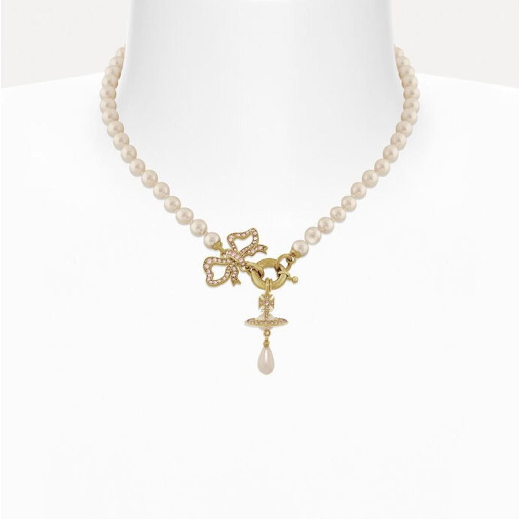 Elegant Pearl Necklace with Gold Accents