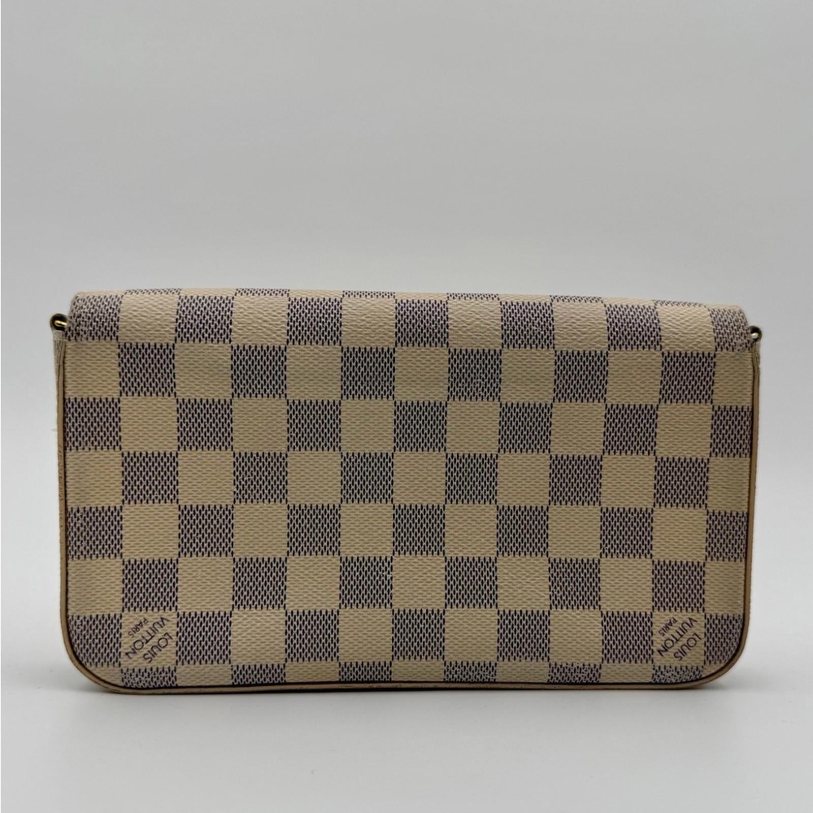 LOUIS VUITTON DAMIER AZUR FELICIE POCHETTE WALLET / CROSSBODY