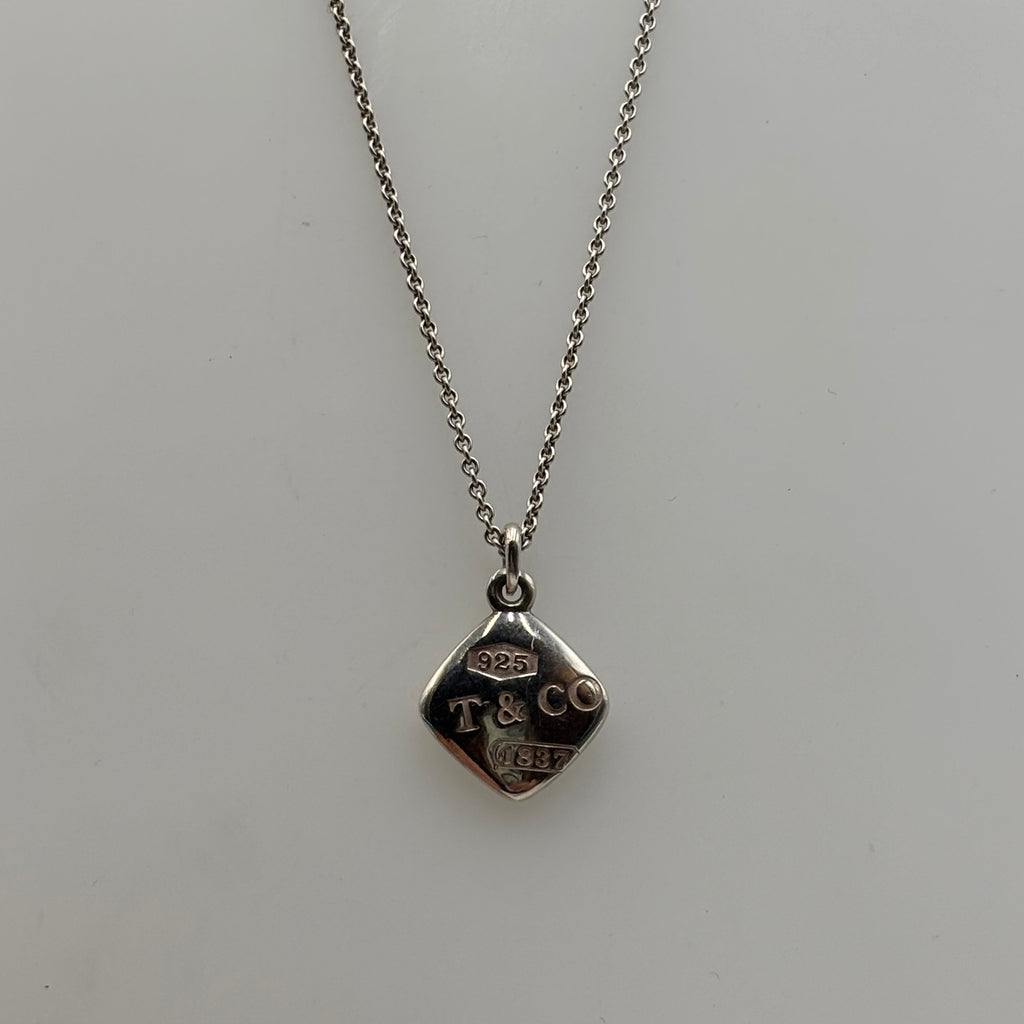 Tiffany & Co. 1837 Sterling Silver Square Pendant Necklace