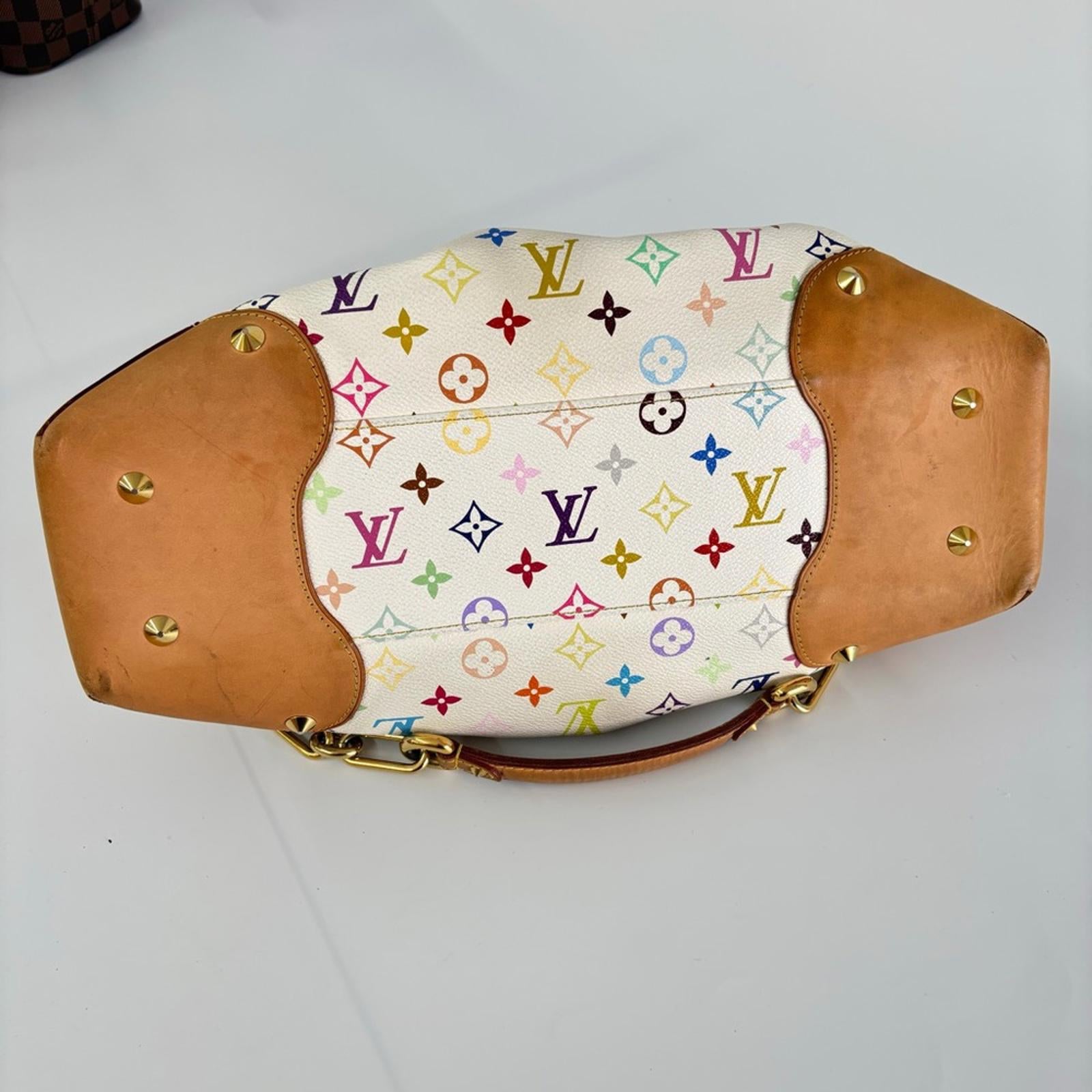 LOUIS VUITTON x TAKASHI MURAKAMI WHITE MULTICOLORE JUDY MM BAG
