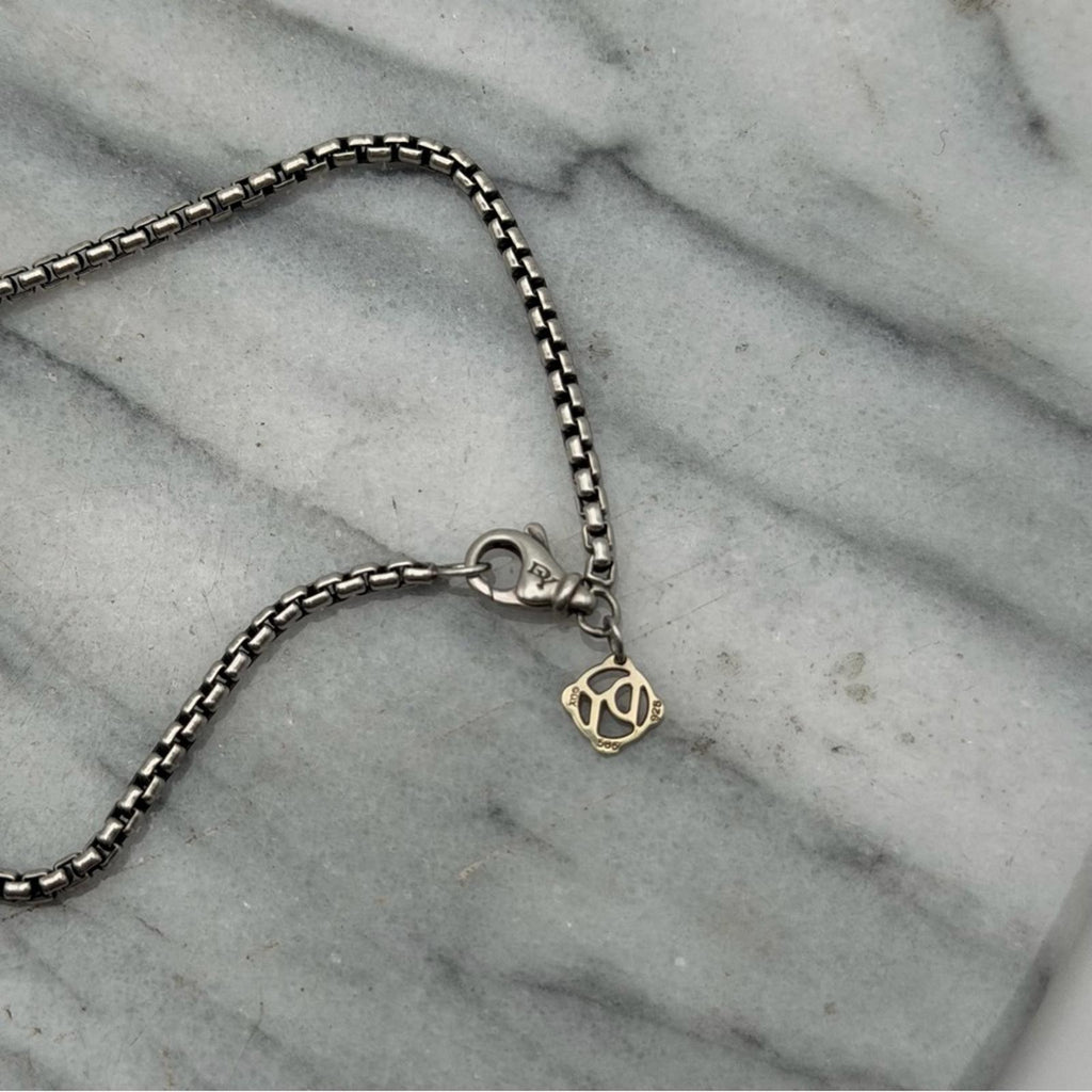 David Yurman Sterling Silver Pink Quartz Pendant Necklace