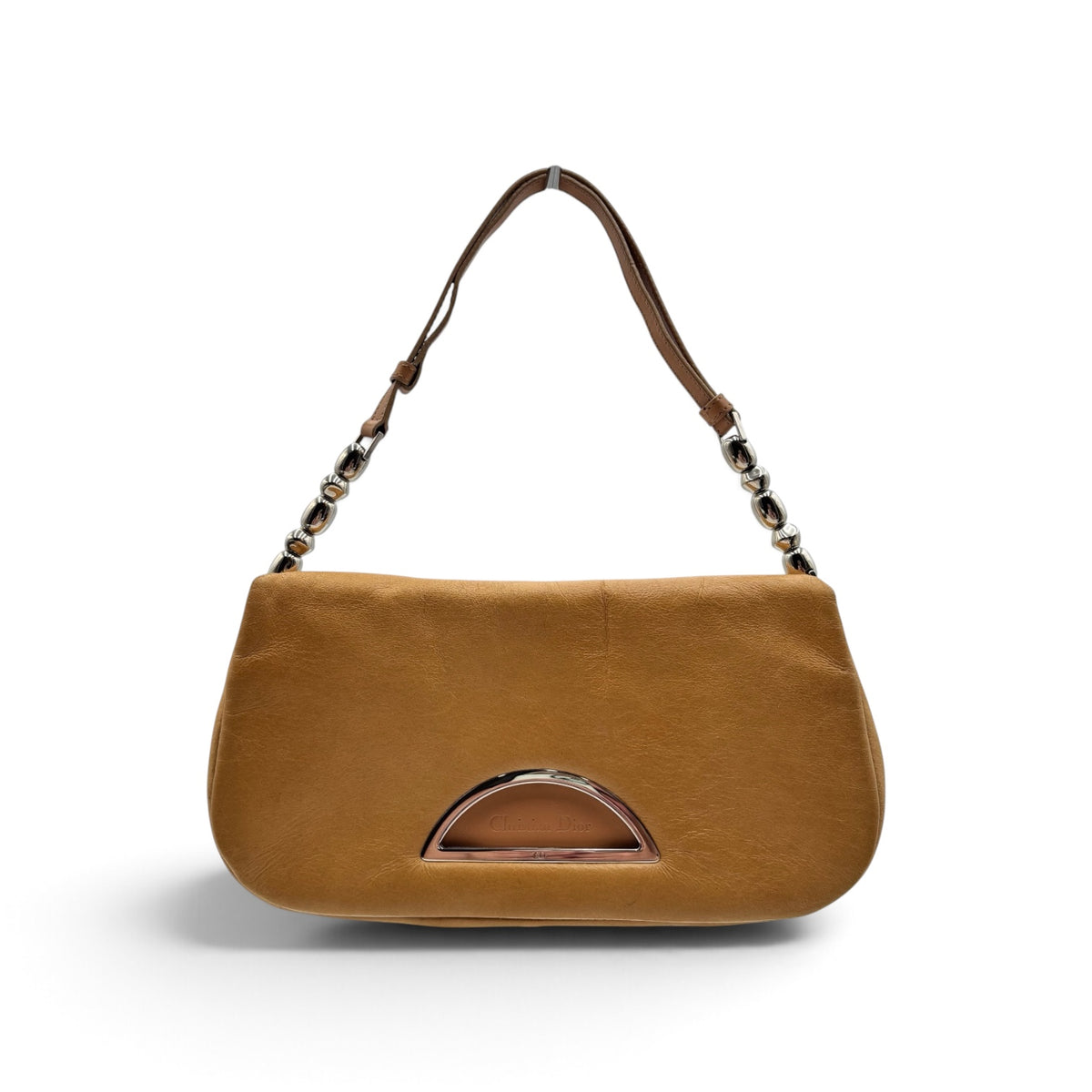 Christian Dior Malice Pearl Tan Leather Shoulder Bag by John Galliano 2000