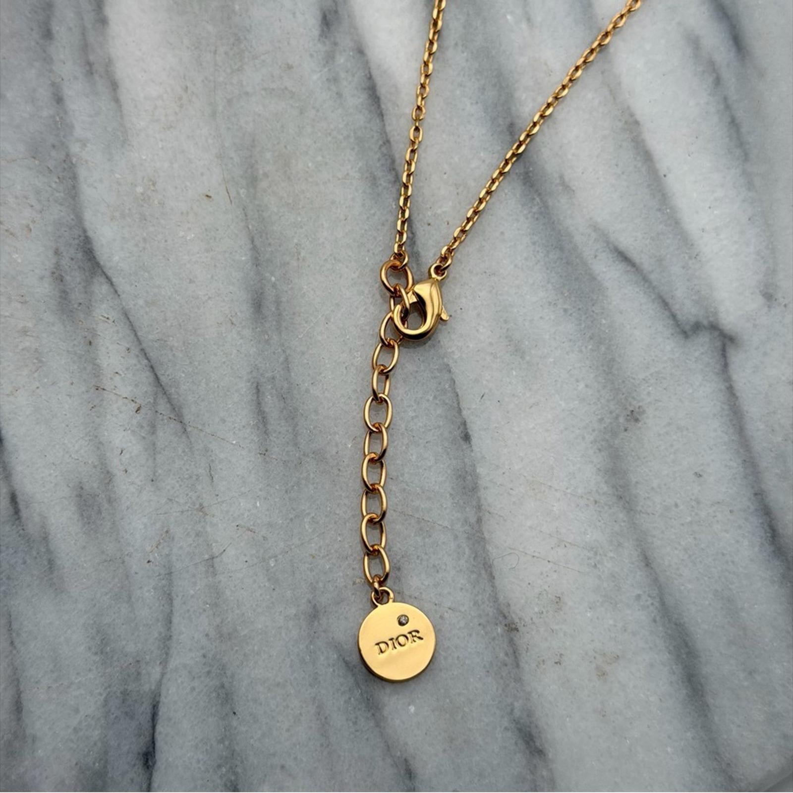 Dior Dio(R)Evolution Gold-Tone Crystal Letter Necklace