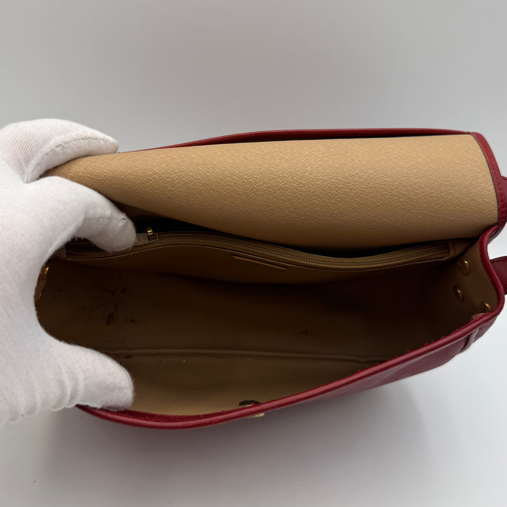 Christian Dior Vintage Burgundy Trotter Monogram Shoulder Bag