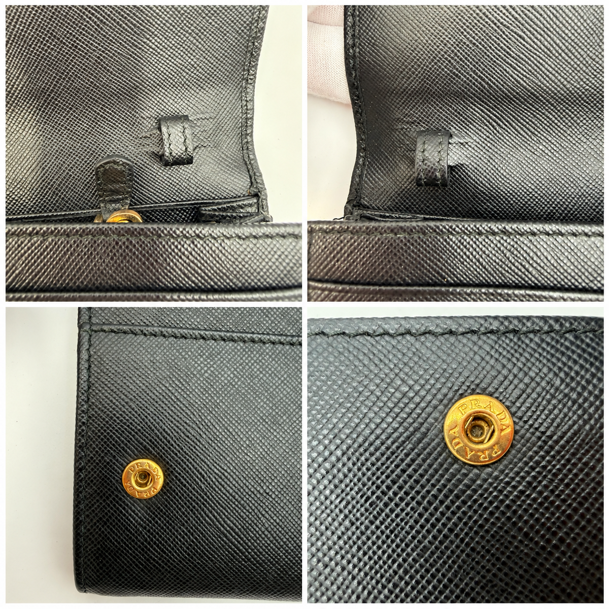 Prada Saffiano Leather Wallet on Chain by Miuccia Prada, Black, c. 2000s