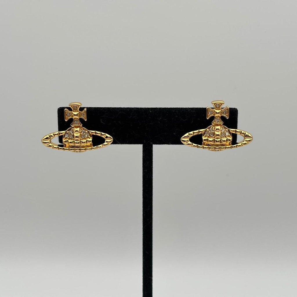 Vivienne Westwood Gold-Tone Crystal Orb Stud Earrings