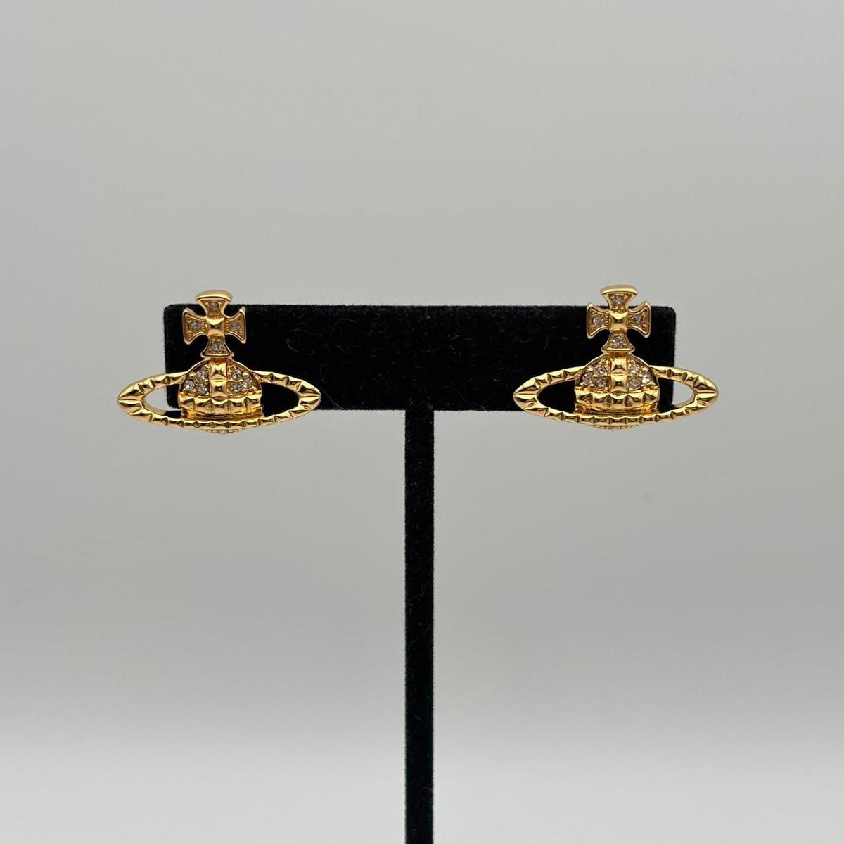 Vivienne Westwood Gold-Tone Crystal Orb Stud Earrings