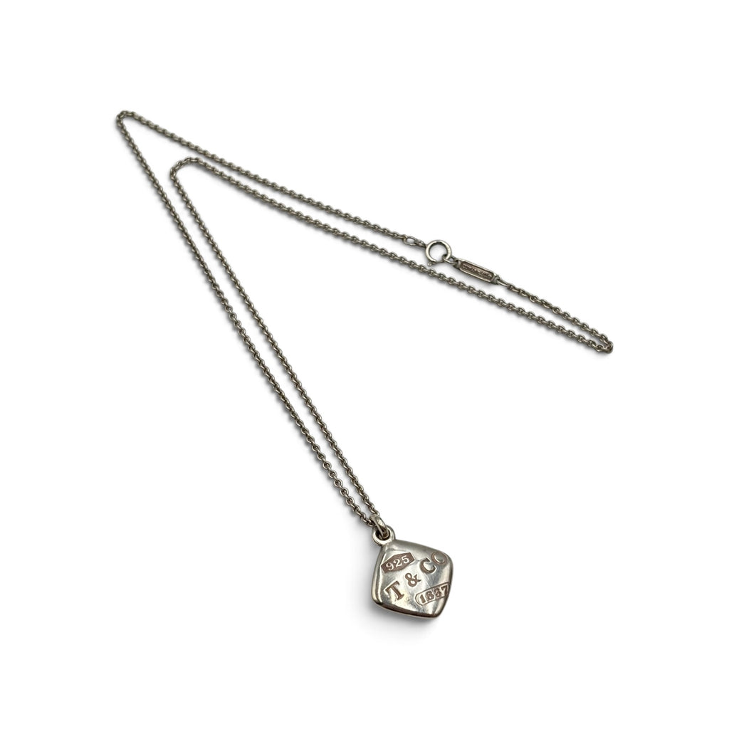 Tiffany & Co. 1837 Sterling Silver Square Pendant Necklace