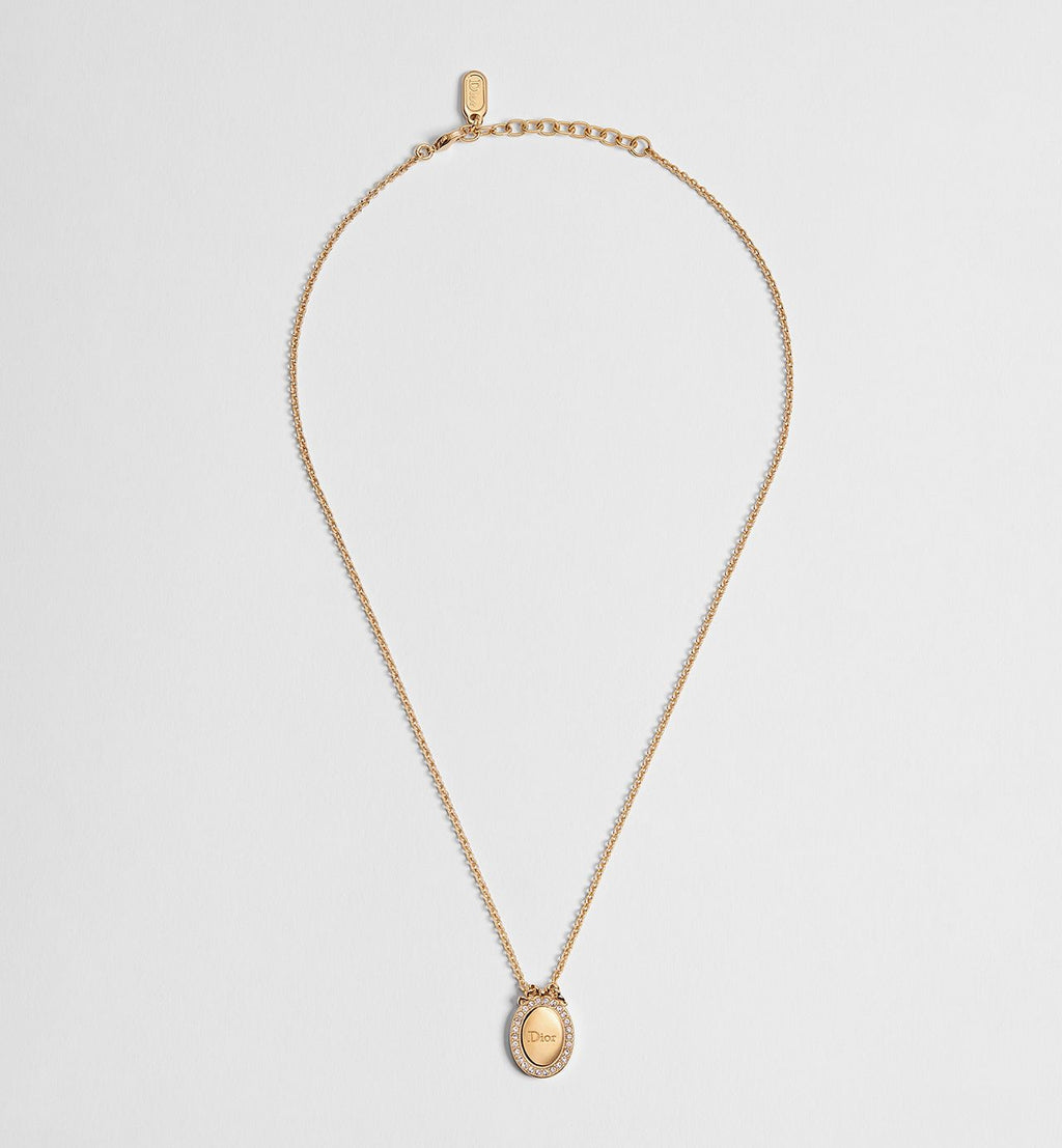 Christian Dior Médaillon Crystal Necklace in Gold-Finish Metal