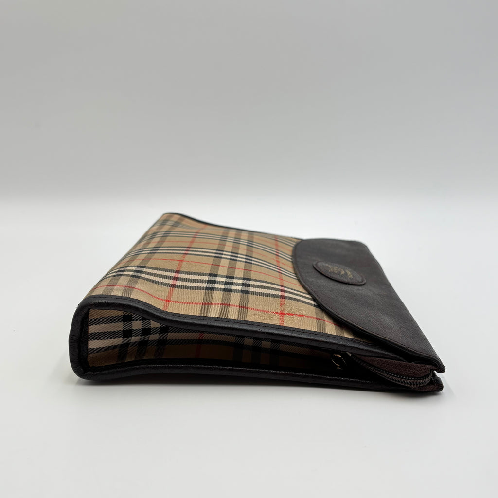 Burberrys Nova Check Convertible Clutch Shoulder Bag