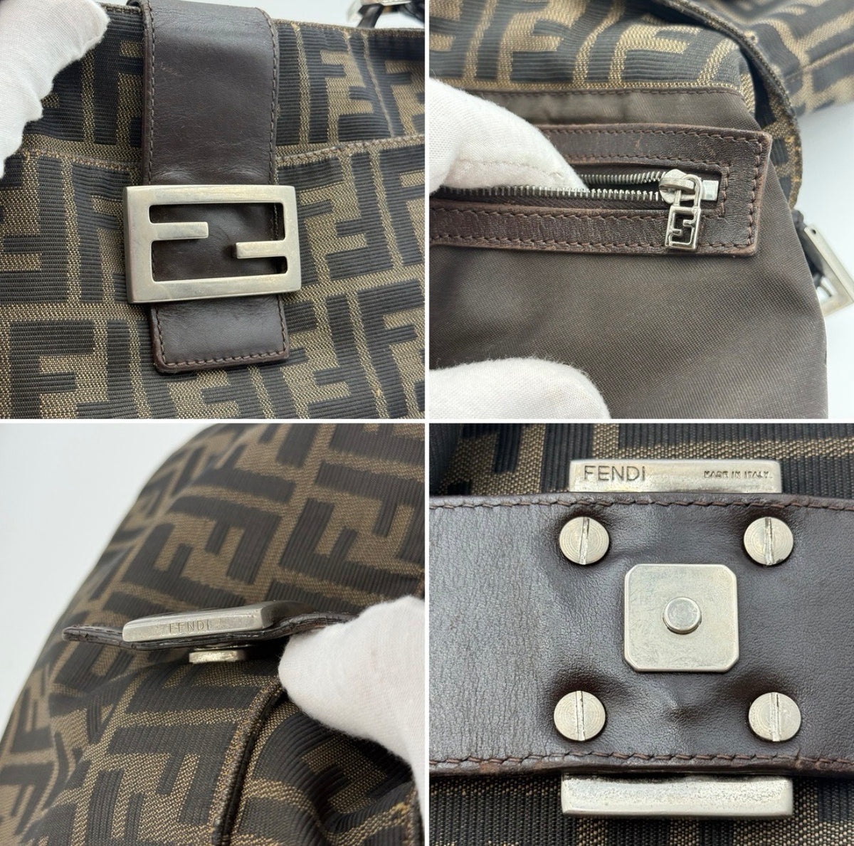 Fendi baguette Vintage Zucca FF Monogram Shoulder Bag, 2000s