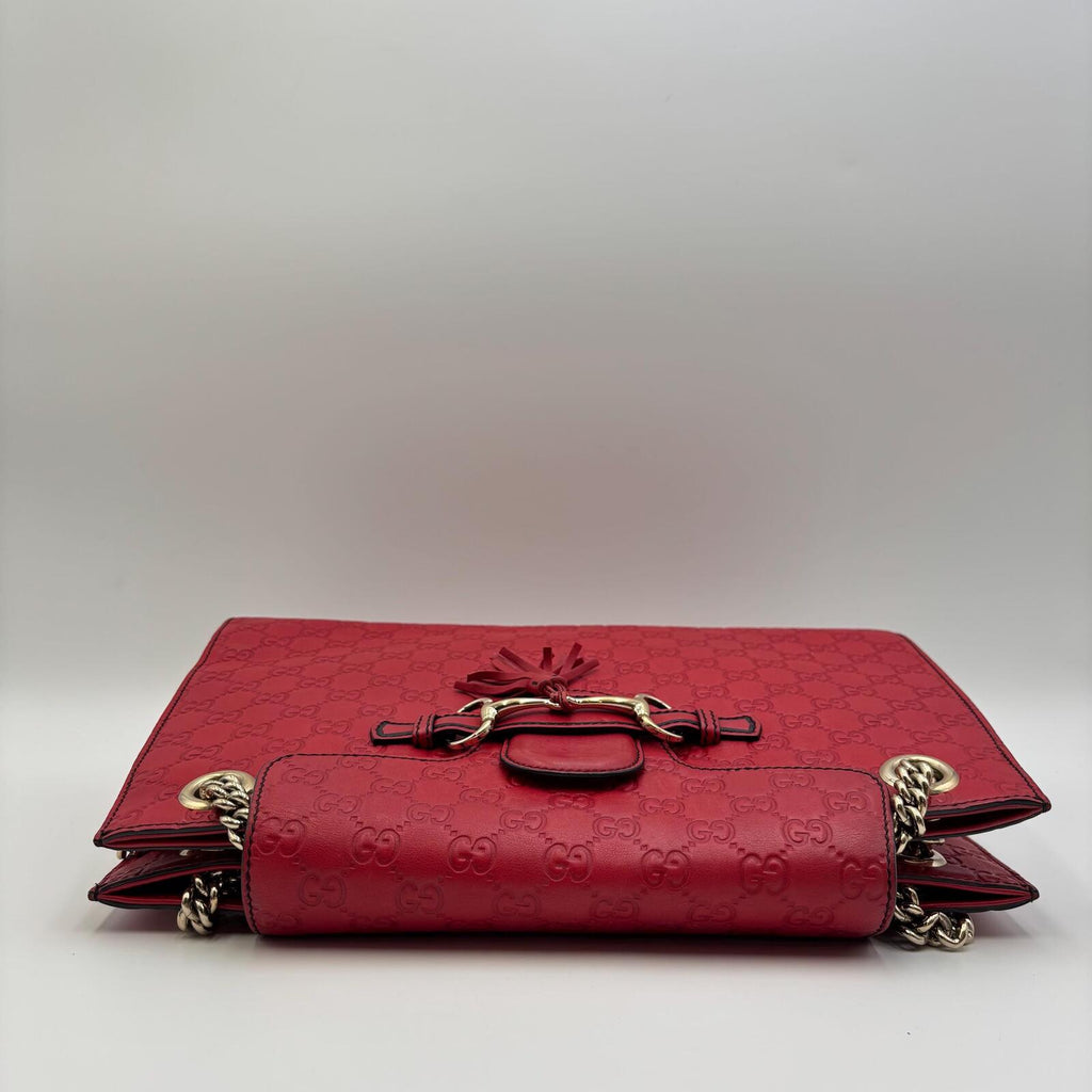Gucci Emily Large Guccissima Horsebit Chain Shoulder Bag