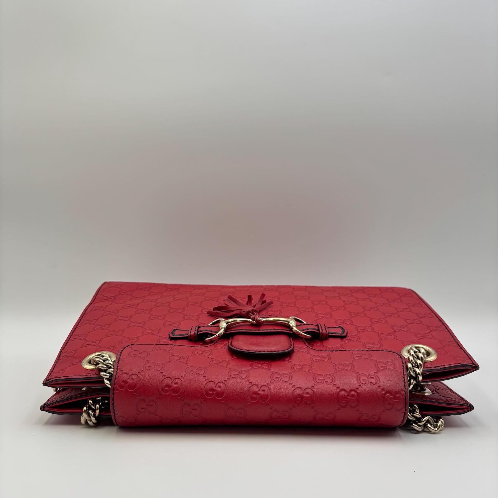 Gucci Emily Large Guccissima Horsebit Chain Shoulder Bag