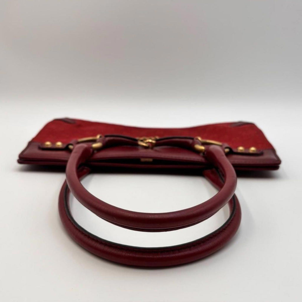 Gucci Red GG Canvas Horsebit Shoulder Bag