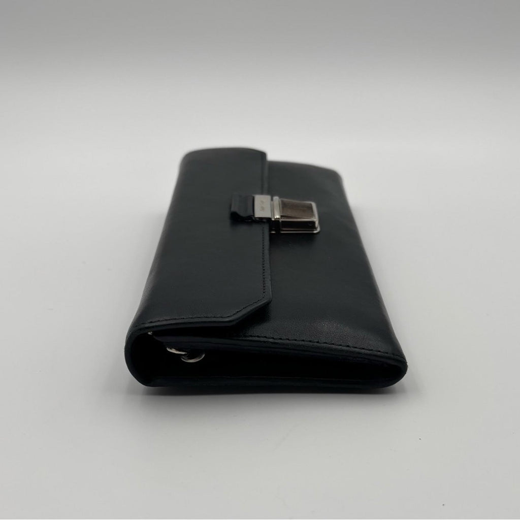 Miu Miu Black Leather Wallet On Chain Crossbody Shoulder Bag