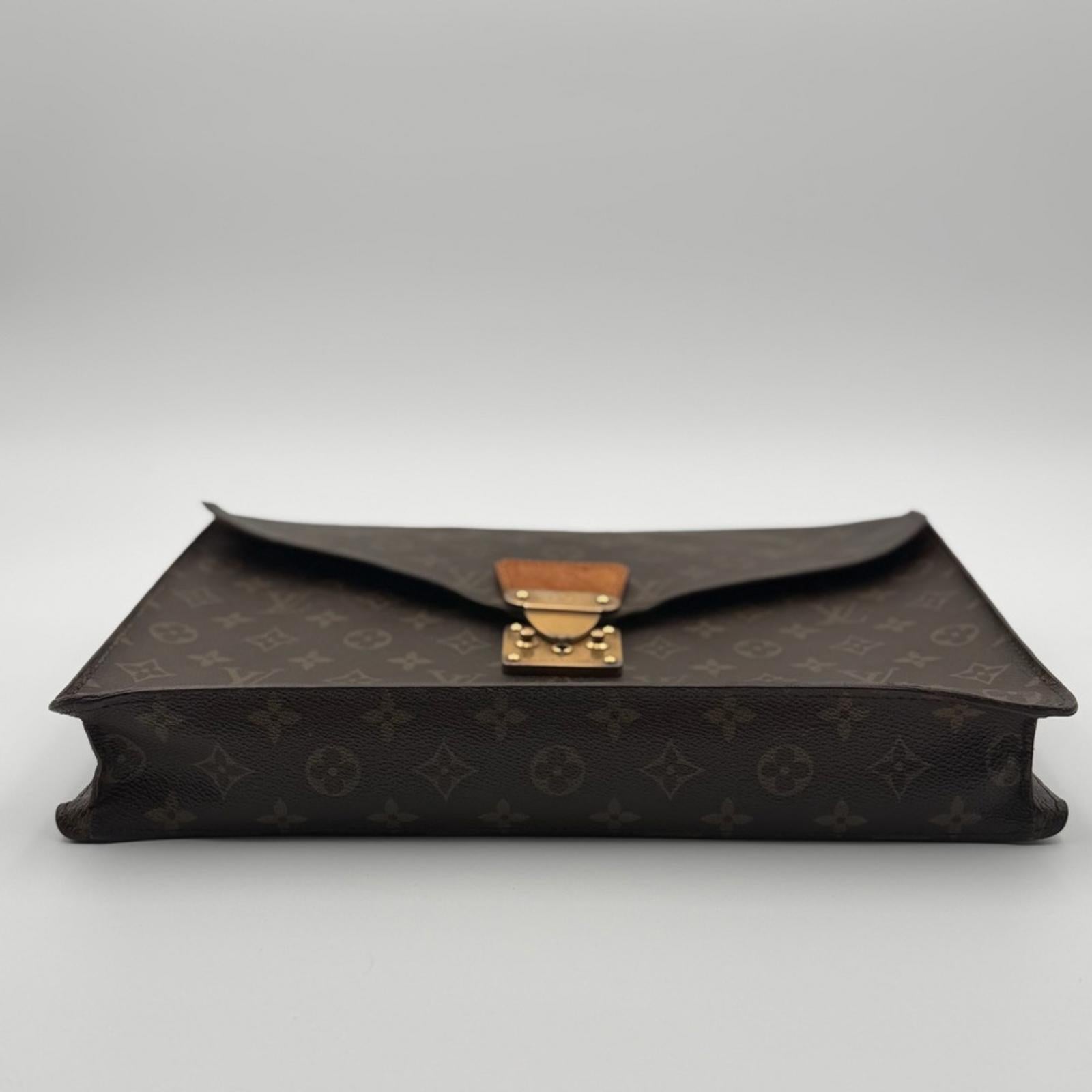 Louis Vuitton Monogram Pouch Clutch With Strap – Brown