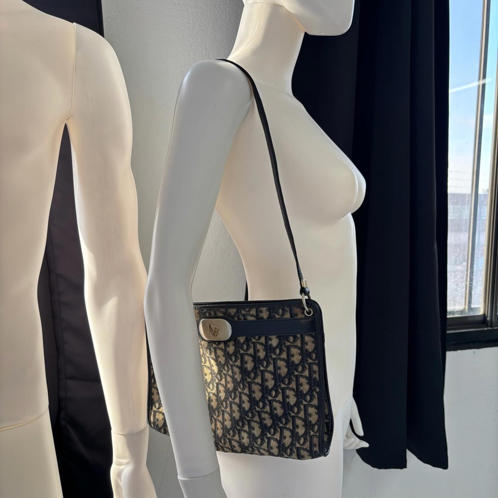 CHRISTIAN DIOR TROTTER CANVAS SHOULDER BAG