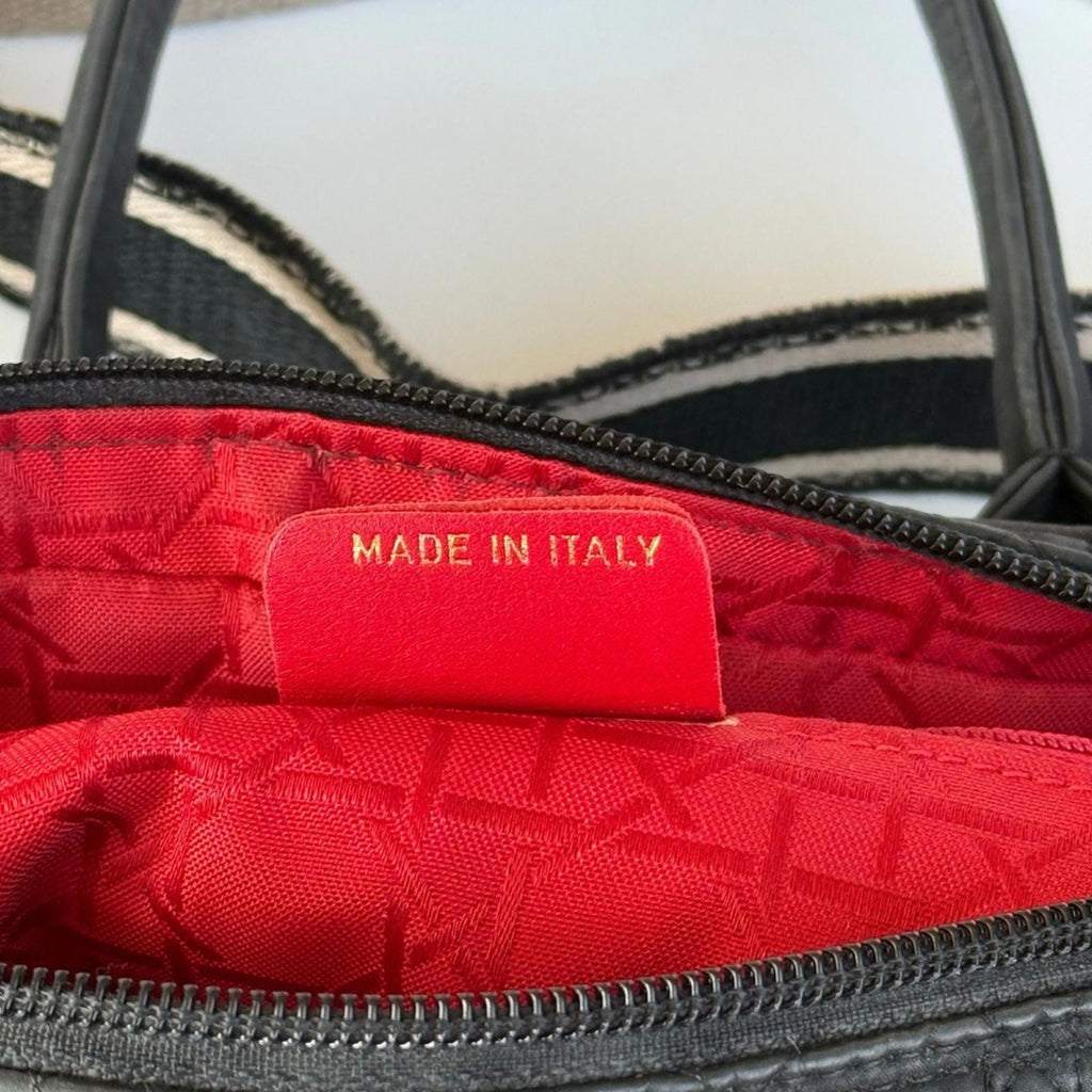 Christian Dior Black Lady Dior Cannage Nylon Quilted Handbag