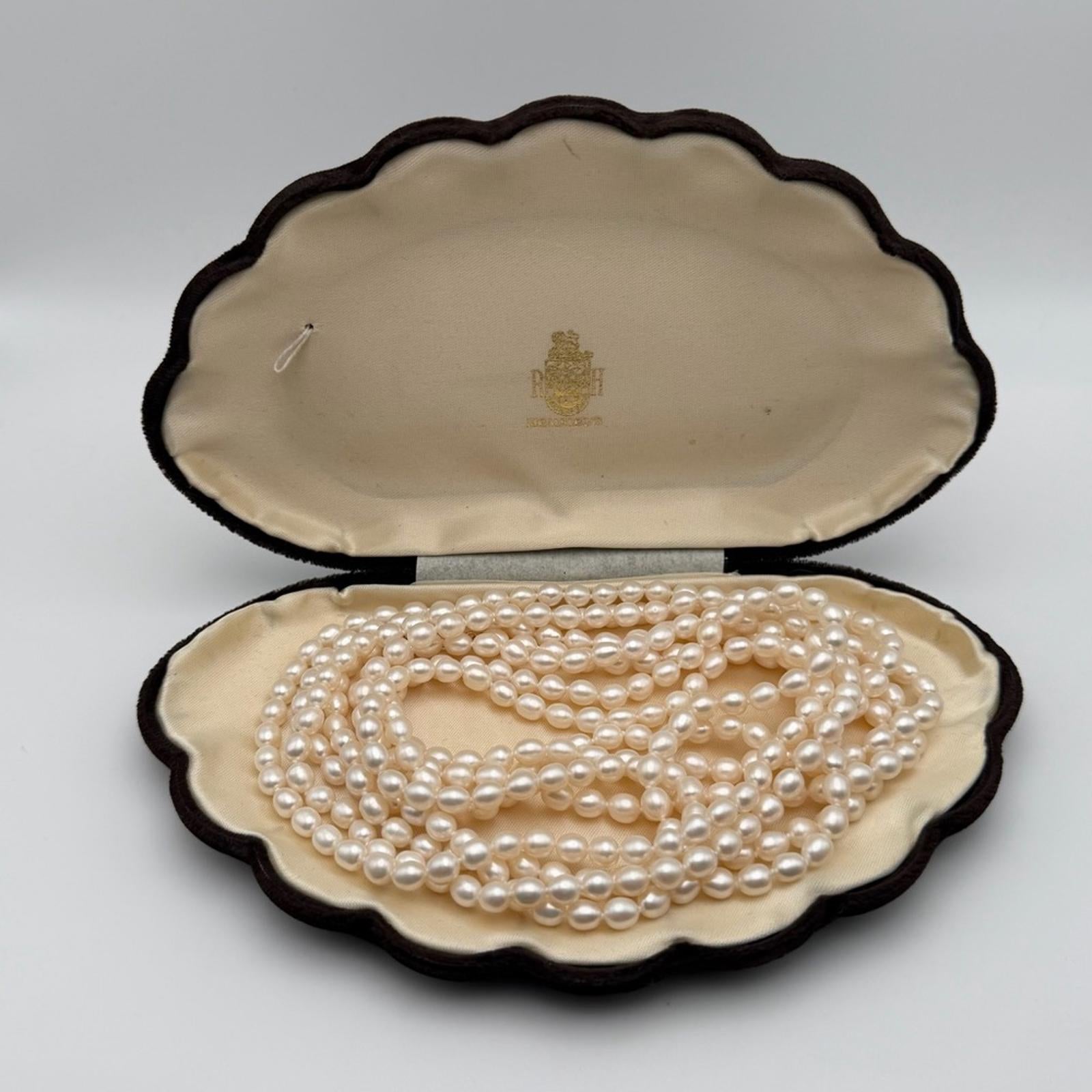 Vintage 100” Pearl Opera / Sautoir Necklace – 14K Gold Clasp