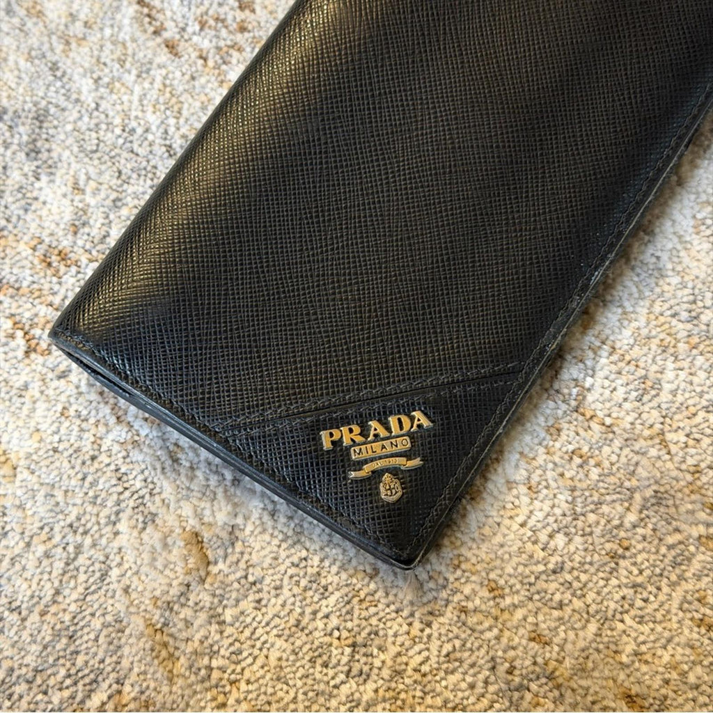 PRADA BLACK SAFFIANO LEATHER LONG WALLET
