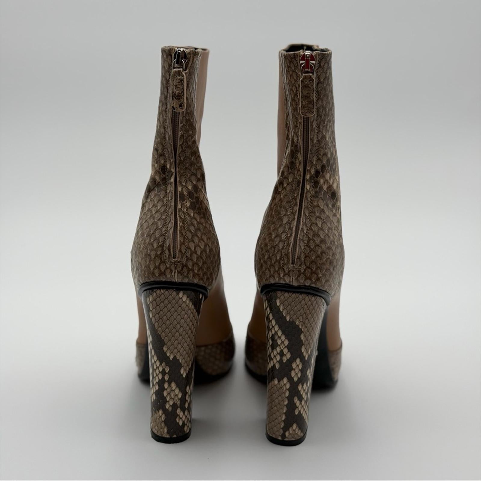 GUCCI PYTHON & LEATHER ANKLE BOOTS – SIZE 37