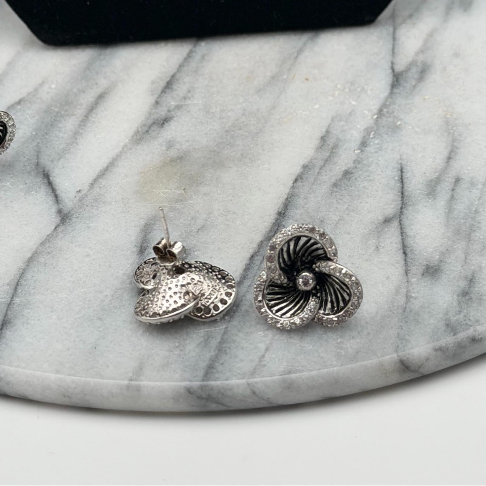 Tocara Sterling Silver Floral Necklace, Ring & Earrings Set – Made In Italy