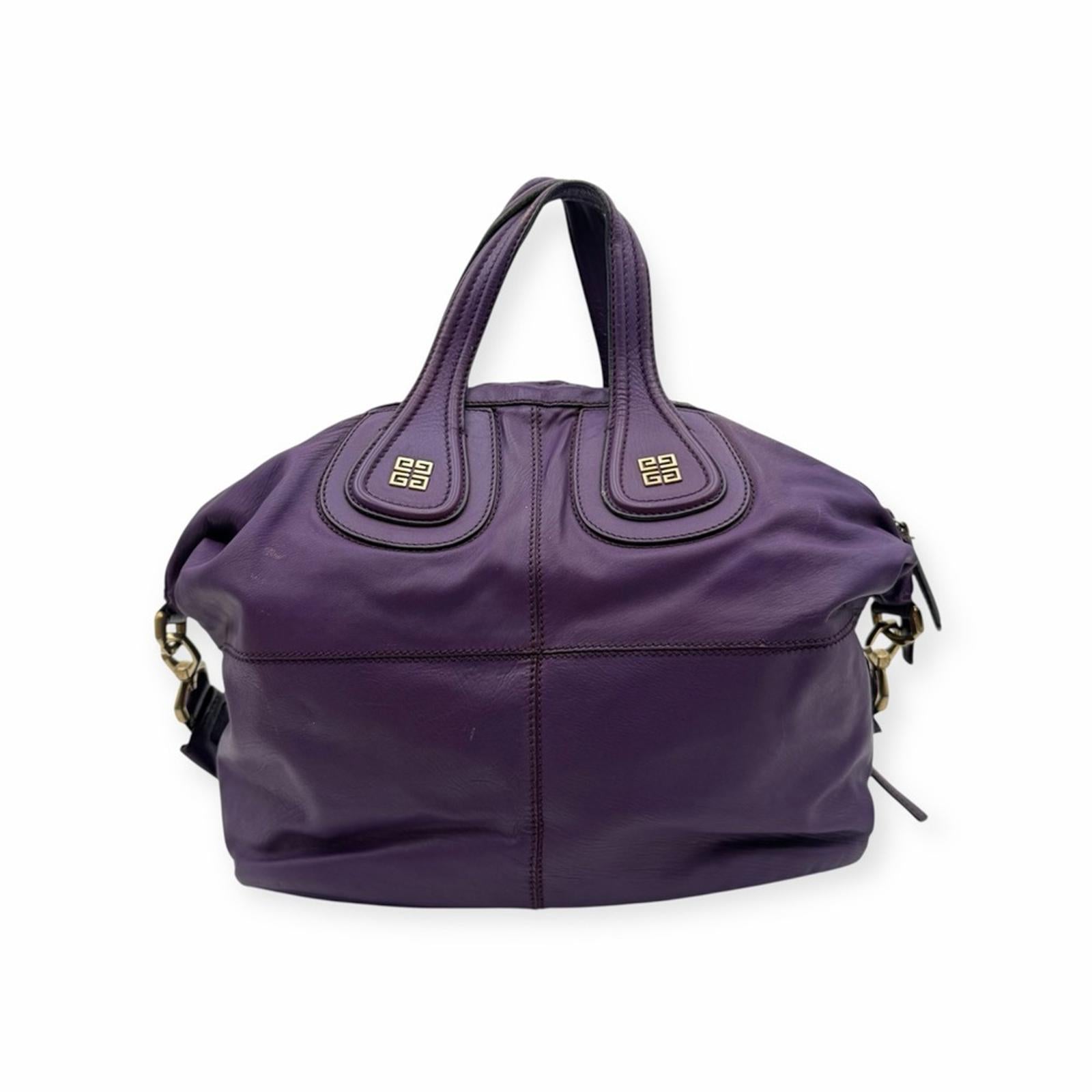 Givenchy Nightingale Leather Satchel Bag – Purple