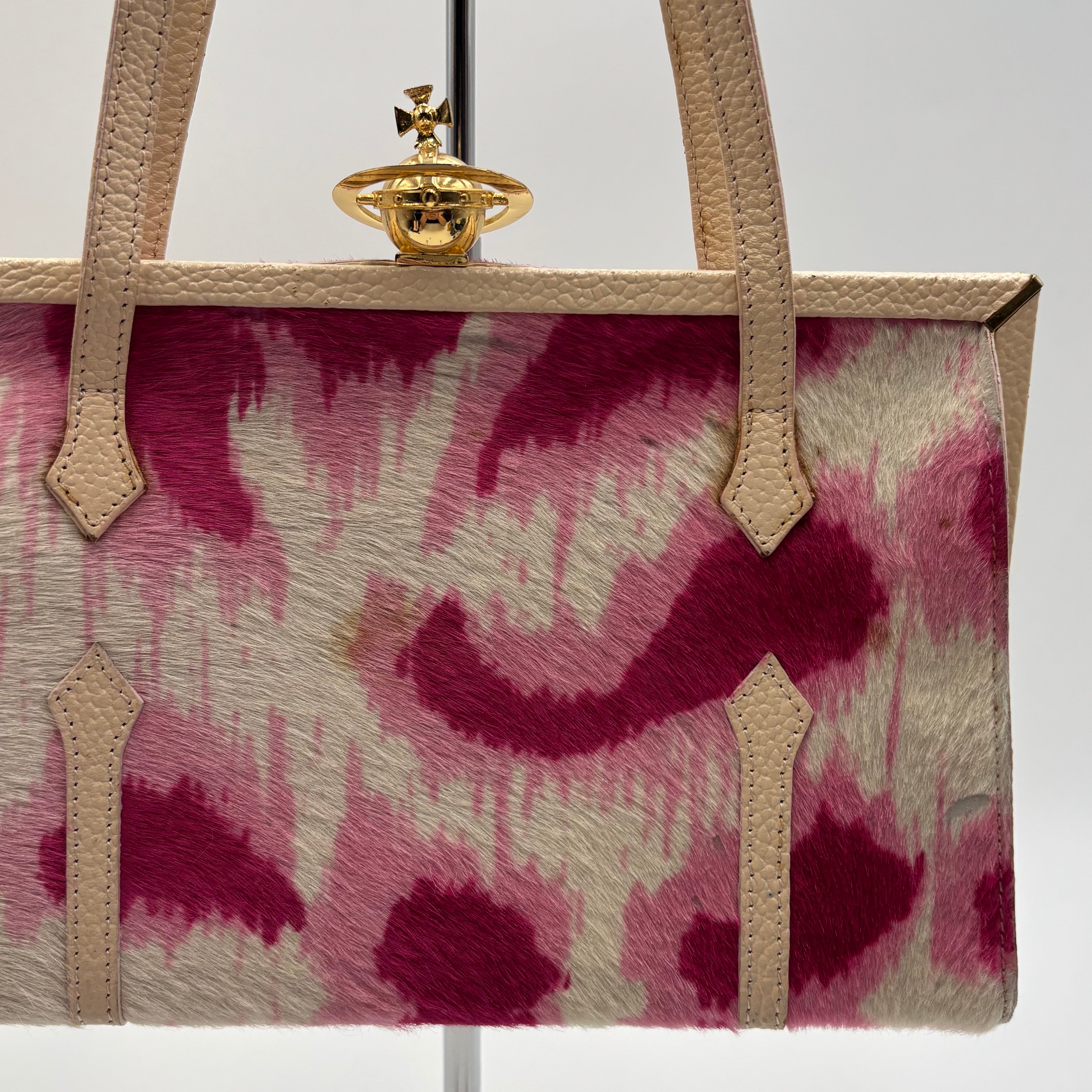 Vivienne Westwood Vintage Hot Pink Calf Hair Mini Shoulder Bag