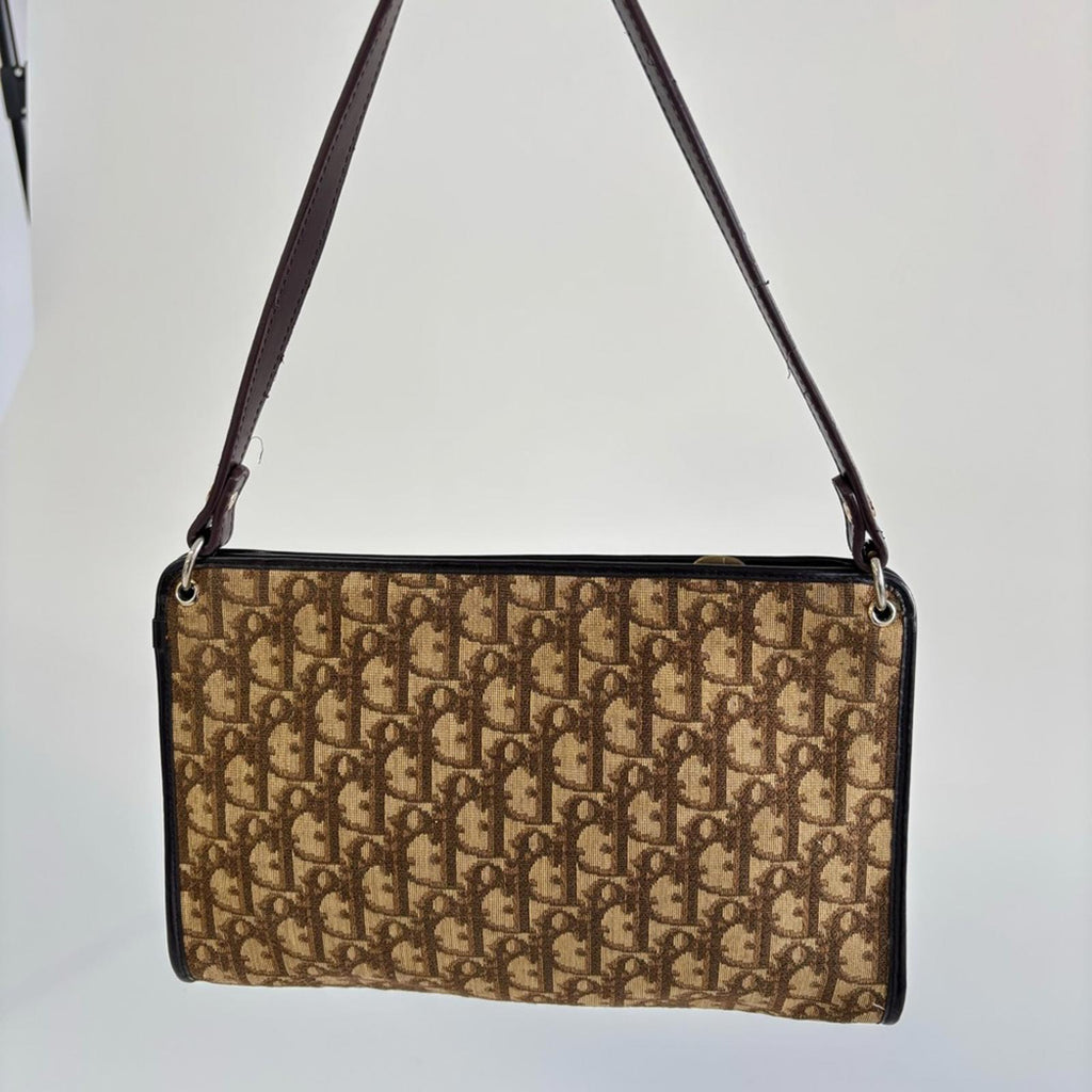 CHRISTIAN DIOR TROTTER CANVAS SHOULDER BAG