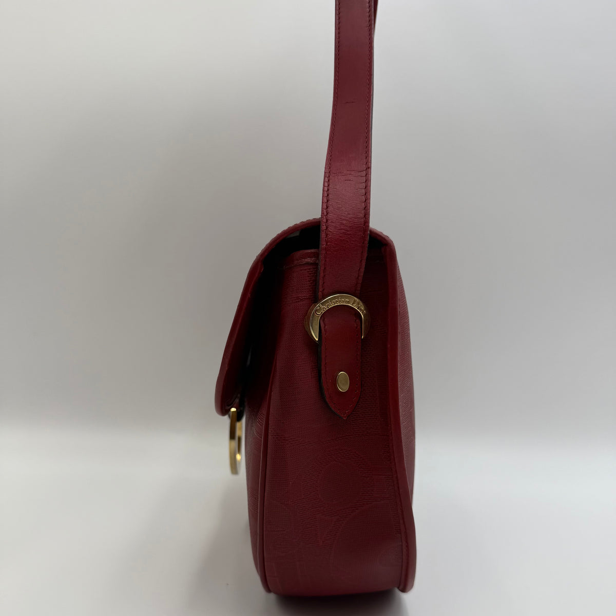 Christian Dior Vintage Burgundy Trotter Monogram Shoulder Bag