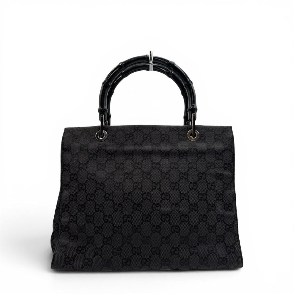 Gucci Bamboo GG Canvas Tote Bag Black