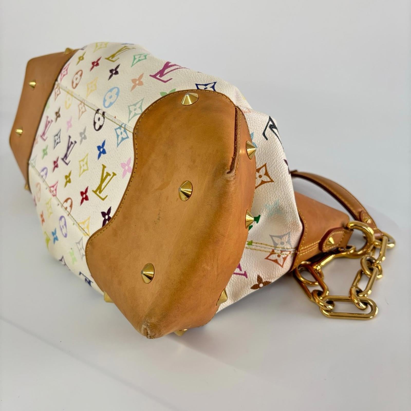 LOUIS VUITTON x TAKASHI MURAKAMI WHITE MULTICOLORE JUDY MM BAG