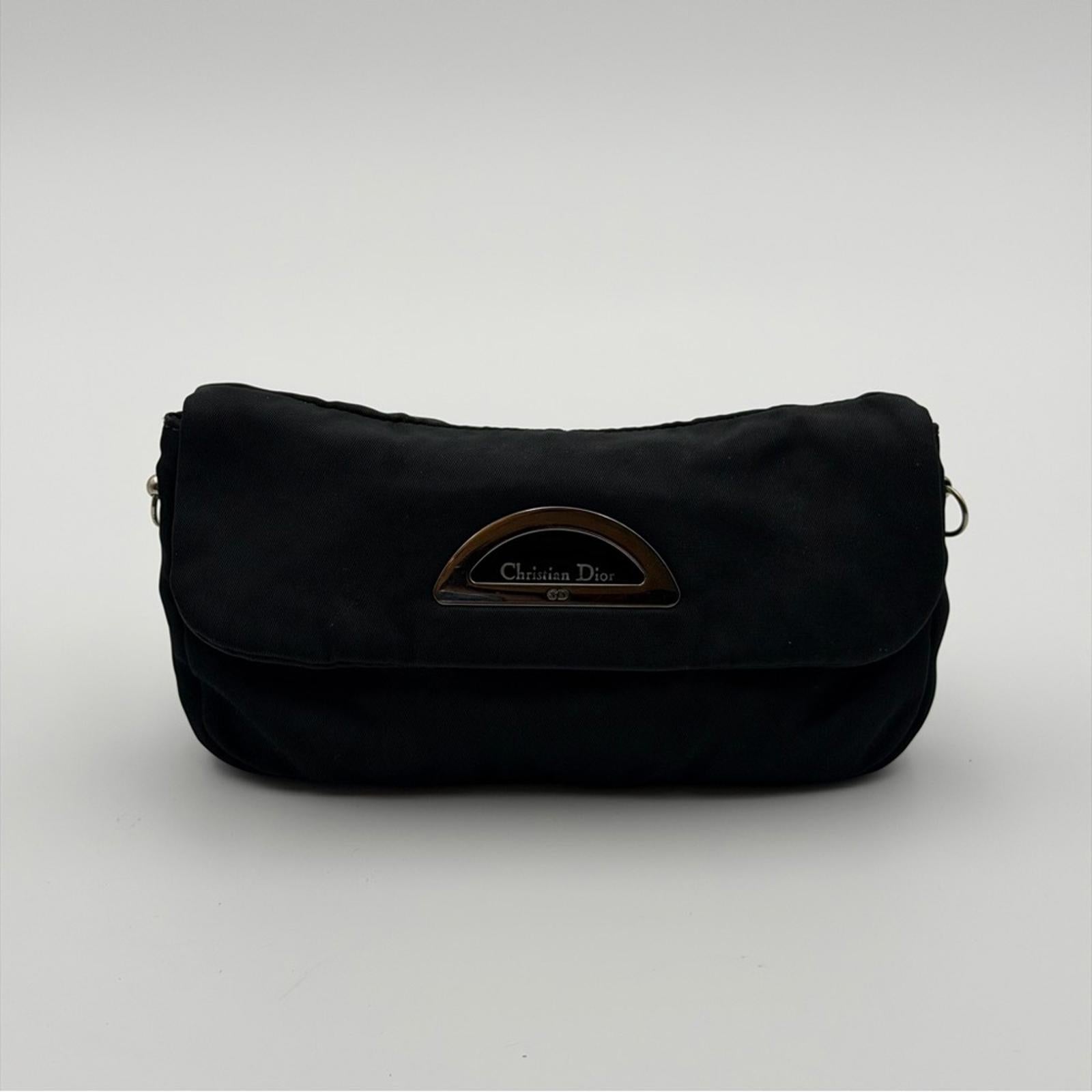 Christian Dior Vintage Nylon Malice Shoulder Bag – Black