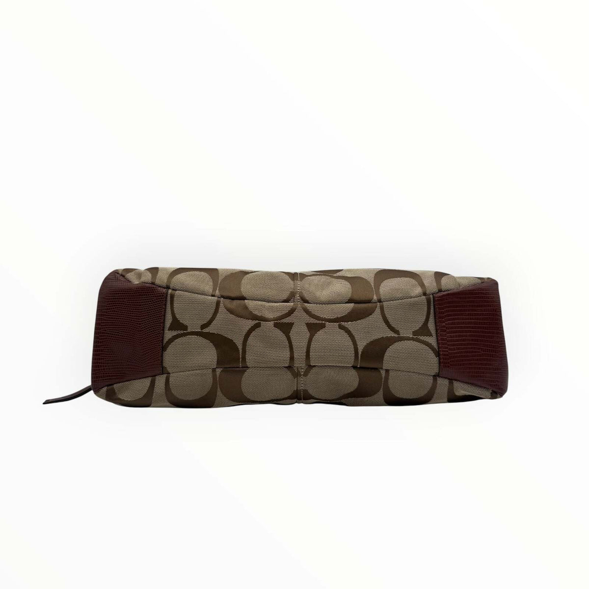 Coach Signature Jacquard Shoulder Tote Bag in Beige & Brown by Coach