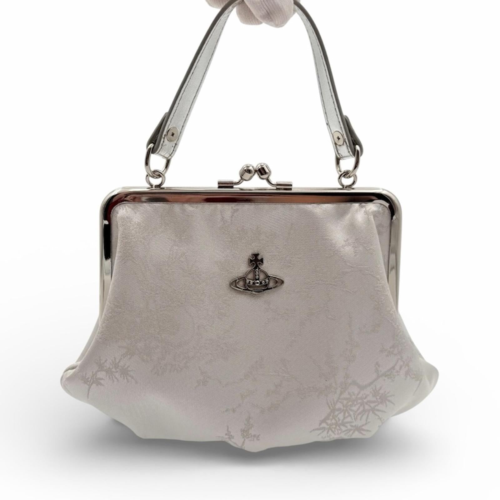 Vivienne Westwood Granny Frame Satin Purse Silver