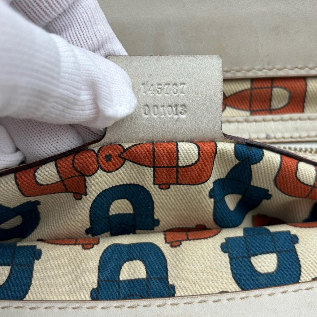 Gucci White Guccissima Punch Tote Bag