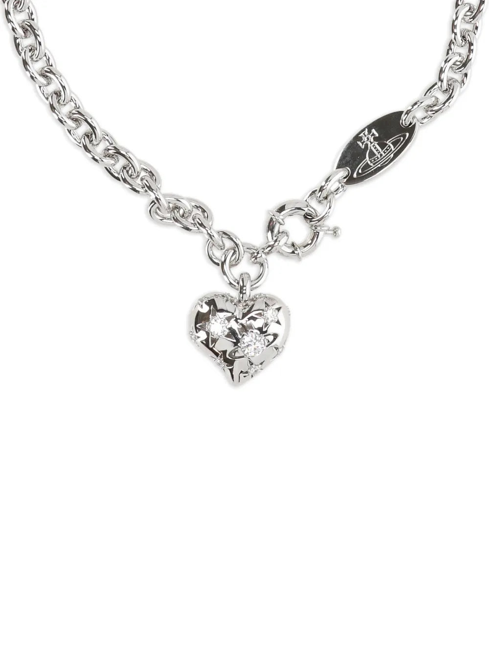 Vivienne Westwood Lee Heart-Charm Necklace in Silver