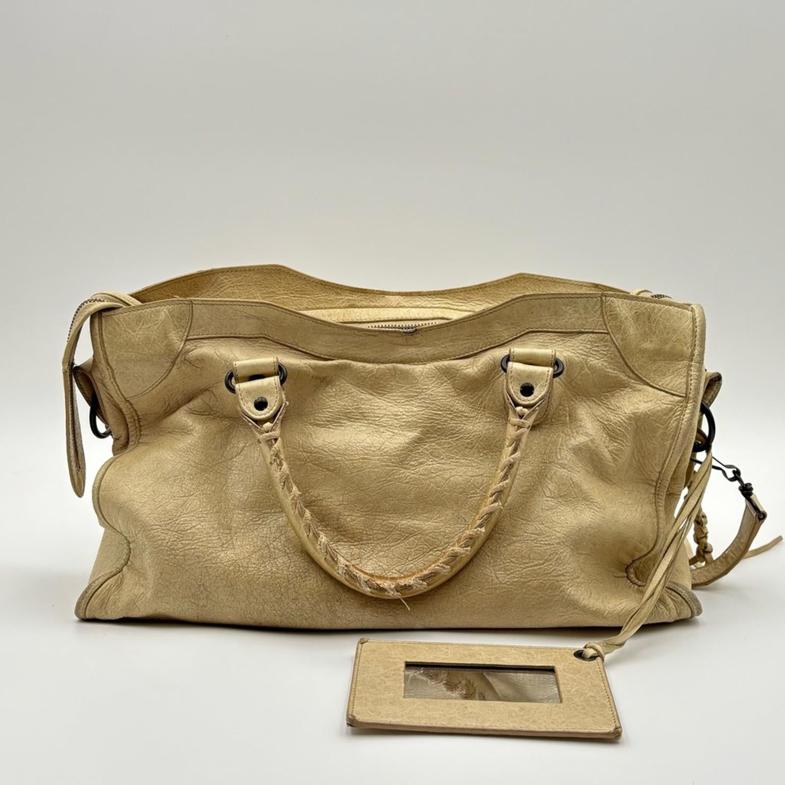 Balenciaga Classic City Parchemin Distressed Leather Vintage