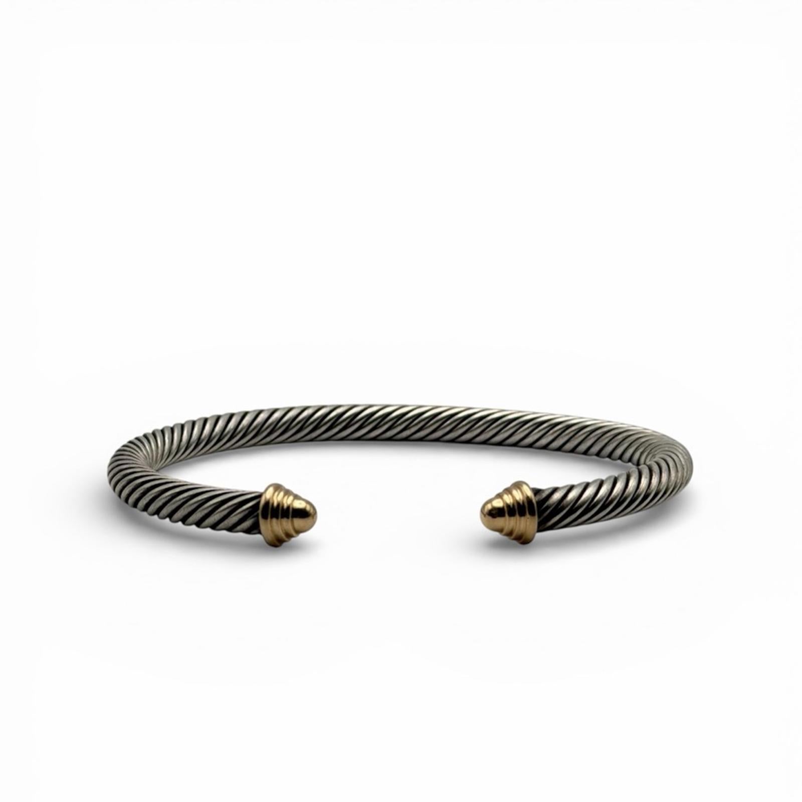 DAVID YURMAN CLASSIC CABLE BRACELET – STERLING SILVER & 14K GOLD