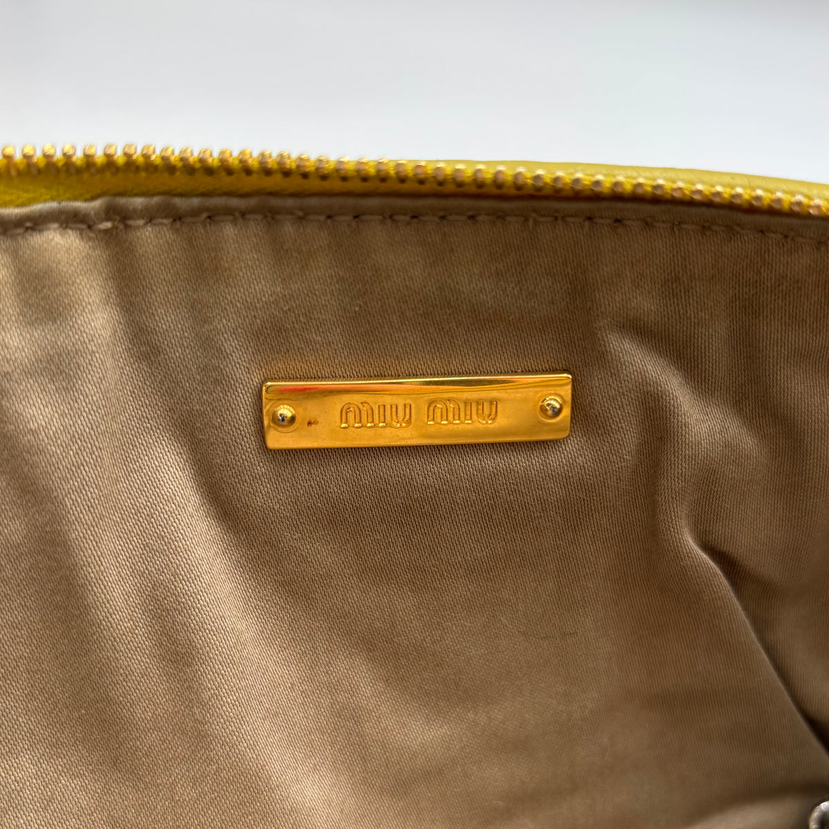 Miu Miu Matelassé Nappa Leather Crystal Chain Clutch