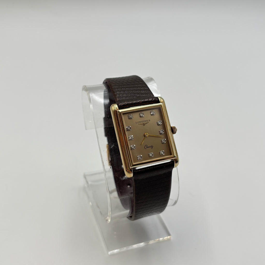 Longines Diamond Dial Rectangular Quartz Watch 27mm – 1980s