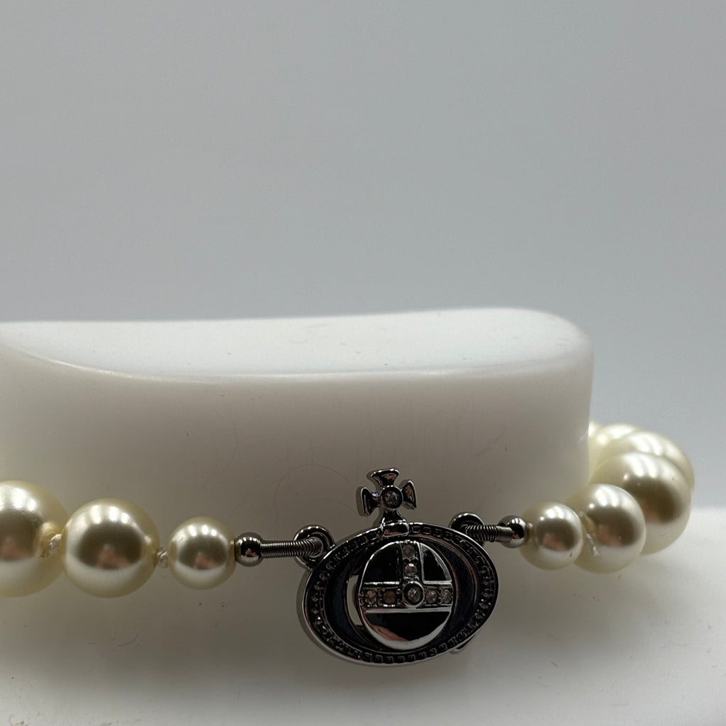 Vivienne Westwood Signature Orb Pearl Drop Necklace