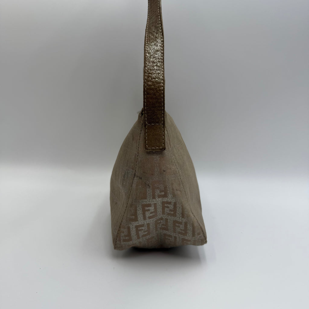 Fendi Vintage Zucca FF Monogram Baguette-Style Shoulder Bag, 2000s